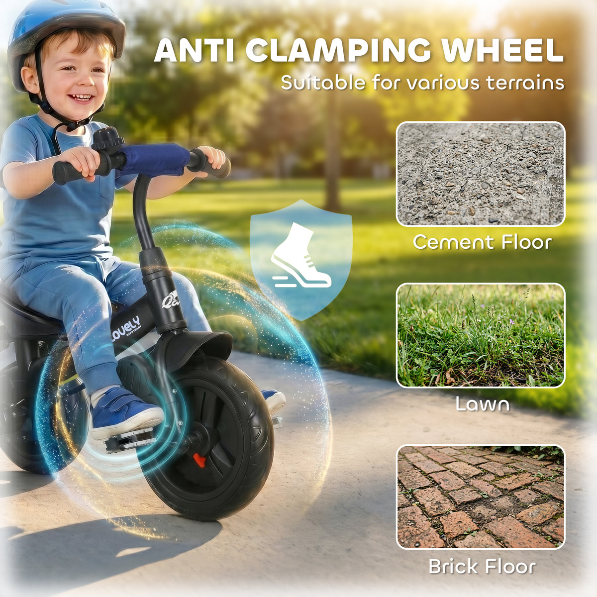 6 in 1 Tricycle for Toddler 1-5 Years with Parent-Push Handle, Dark-Toys & Games > Baby & Toddler Toys > Riding & Rocking Toys > Tricycles for Kids-DECOROLALA