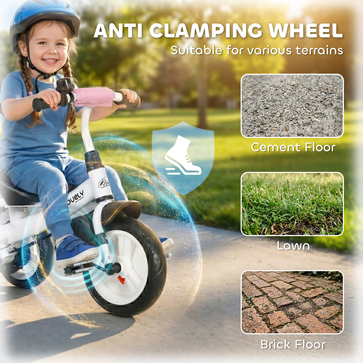 6 in 1 Tricycle for Toddler 1-5 Years with Parent-Push Handle, Dark-Toys & Games > Baby & Toddler Toys > Riding & Rocking Toys > Tricycles for Kids-DECOROLALA