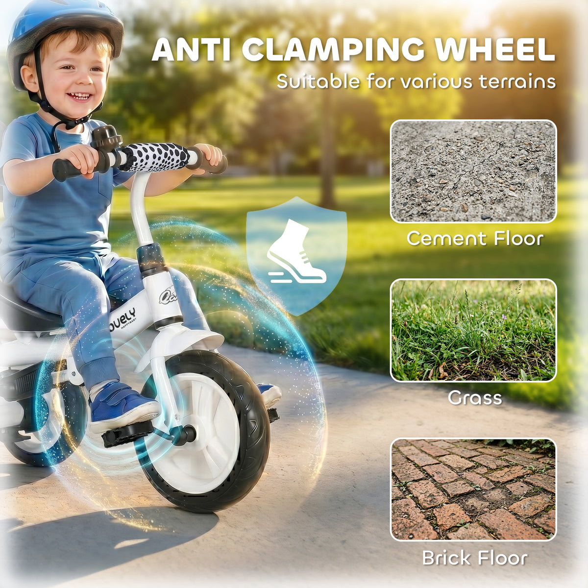 6 in 1 Kids Tricycle with Removable Handlebar and Canopy, Navy-Toys & Games > Baby & Toddler Toys > Riding & Rocking Toys > Tricycles for Kids-DECOROLALA