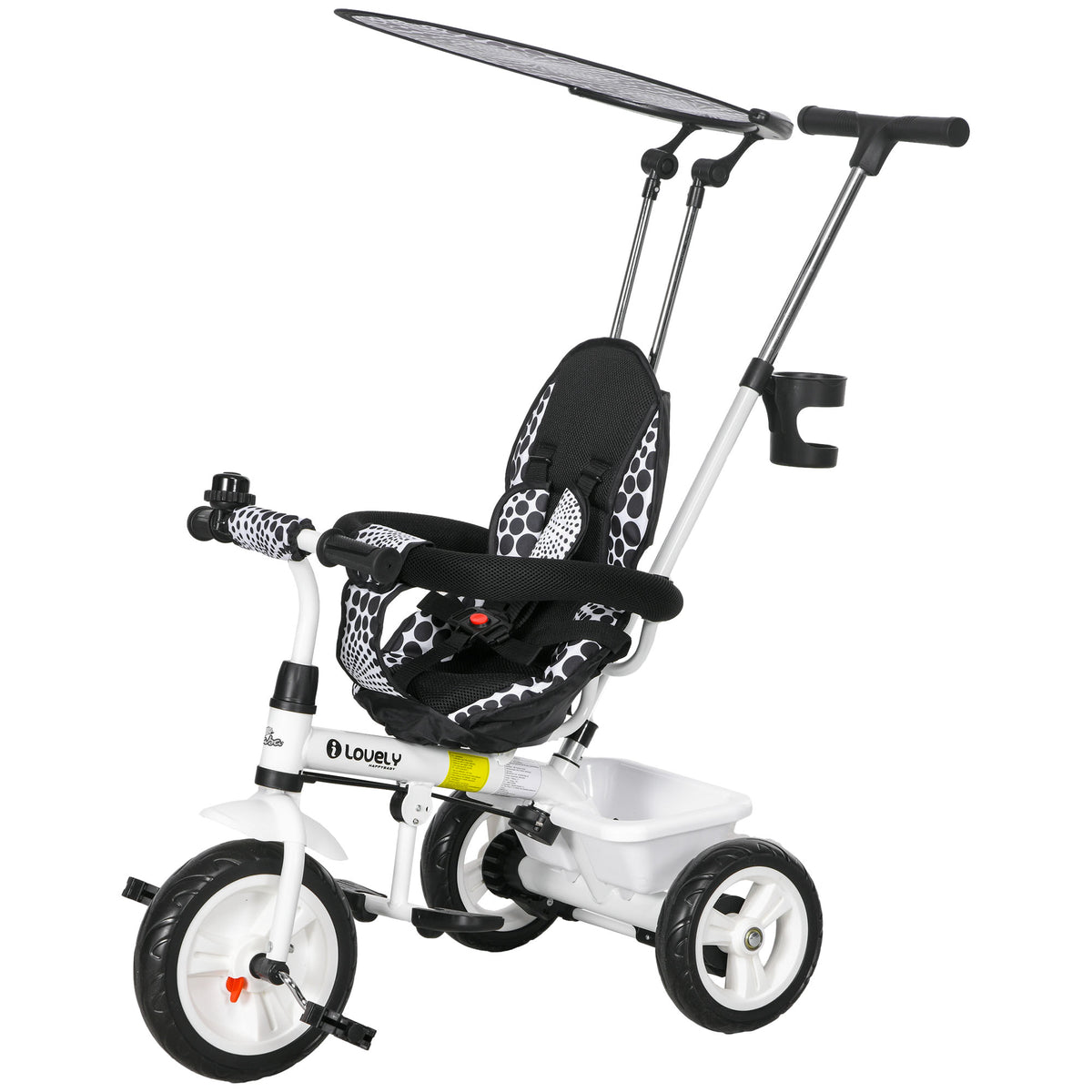 6 in 1 Kids Tricycle with Removable Handlebar and Canopy, Navy-Toys & Games > Baby & Toddler Toys > Riding & Rocking Toys > Tricycles for Kids-DECOROLALA