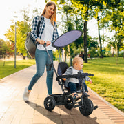 6 in 1 Kids Tricycle with Removable Handlebar and Canopy, Navy-Toys & Games > Baby & Toddler Toys > Riding & Rocking Toys > Tricycles for Kids-DECOROLALA