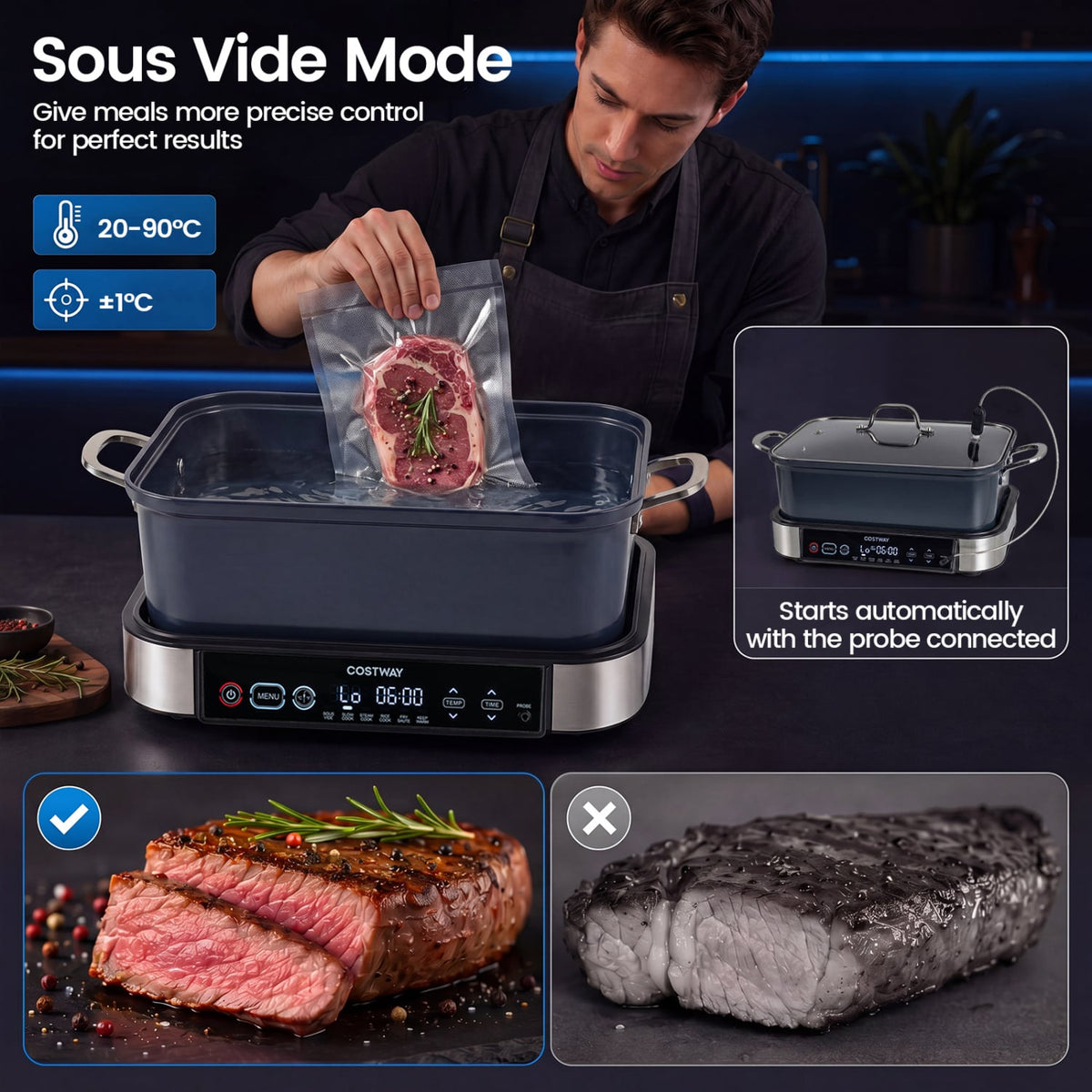 6-in-1 Programmable Slow Cooker with Keep Warm Functions and Adjustable Timer Control-Cookware & Bakeware-DECOROLALA