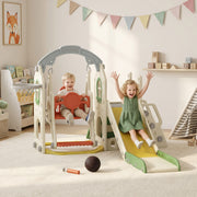 6-in-1 Toddler Slide and Swing Set with Basketball Hoop-Toys & Games > Kids Outdoor Play > Gym Sets & Swings-DECOROLALA
