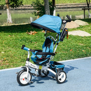 6 in 1 Toddler Tricycle Stroller with Basket, Canopy, 5-point Safety Harness, for 12-60 Months-Toys & Games > Baby & Toddler Toys > Riding & Rocking Toys > Tricycles for Kids-DECOROLALA
