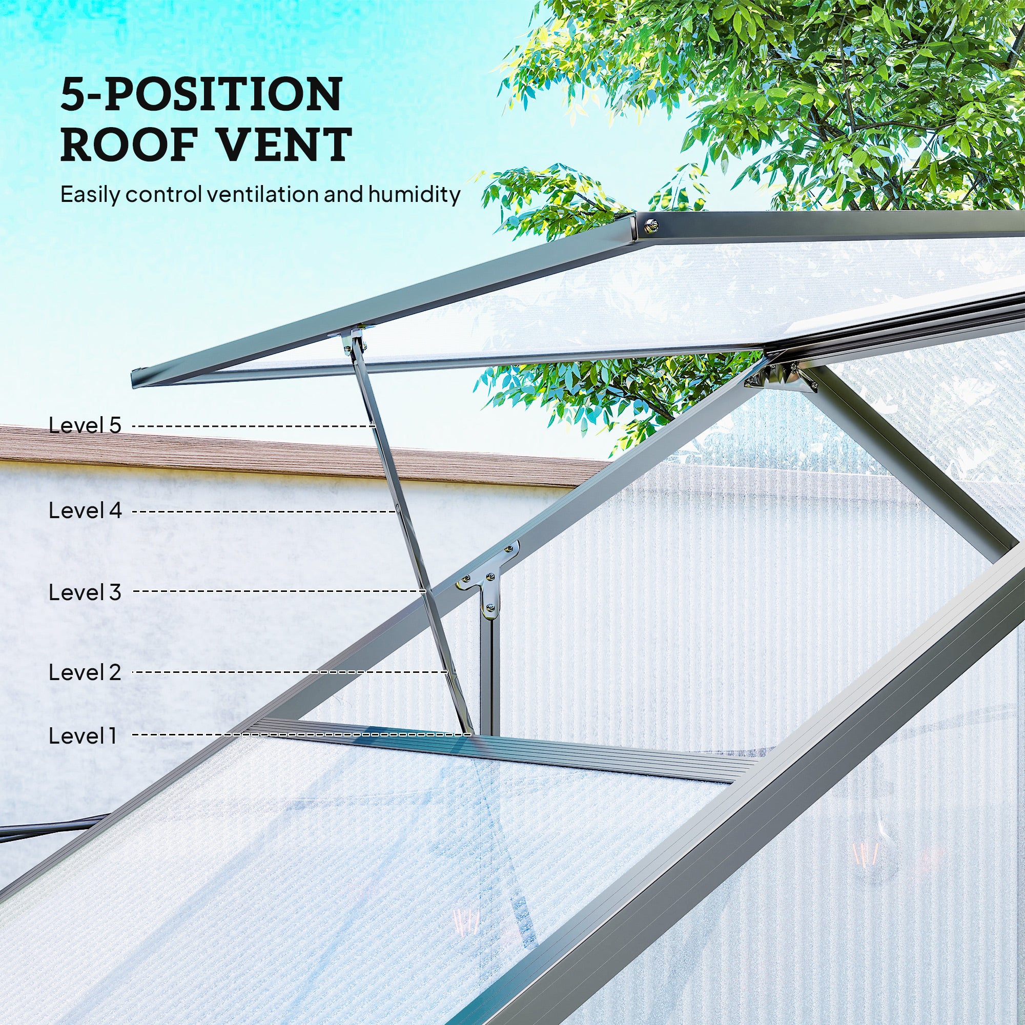 6' x 2.5' Polycarbonate Greenhouse - Grey Aluminium-DECOROLALA