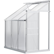 6' x 4' Aluminum Lean-to Greenhouse - Polycarbonate Clear-DECOROLALA