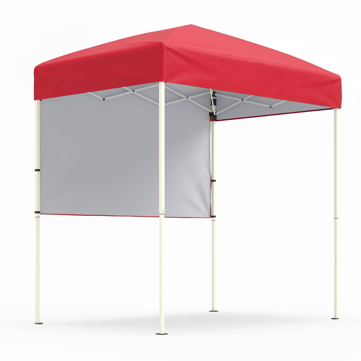6 x 4 FT Pop-Up Canopy Tent with 1 Half Sidewall Easy Setup Folding Outdoor Sun Shelter-Red-Canopies-DECOROLALA