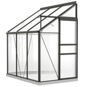 6' x 4' Lean-to Greenhouse - Dark Grey Aluminum & Polycarbonate-DECOROLALA