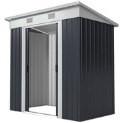 6' x 4' Outdoor Metal Storage Shed - Charcoal Grey-Patio & Garden > Lawn & Garden > Sheds-DECOROLALA
