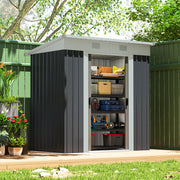 6' x 4' Outdoor Metal Storage Shed - Charcoal Grey-Patio & Garden > Lawn & Garden > Sheds-DECOROLALA