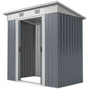 6' x 4' Outdoor Storage Shed - Metal Garden Shed Grey-Patio & Garden > Lawn & Garden > Sheds-DECOROLALA
