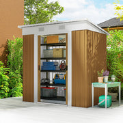 6' x 4' Outdoor Storage Shed - Yellow Galvanized Steel Metal-Patio & Garden > Lawn & Garden > Sheds-DECOROLALA