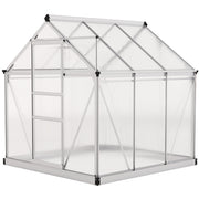 6' x 6' Polycarbonate Walk-In Greenhouse Kit - Silver-DECOROLALA