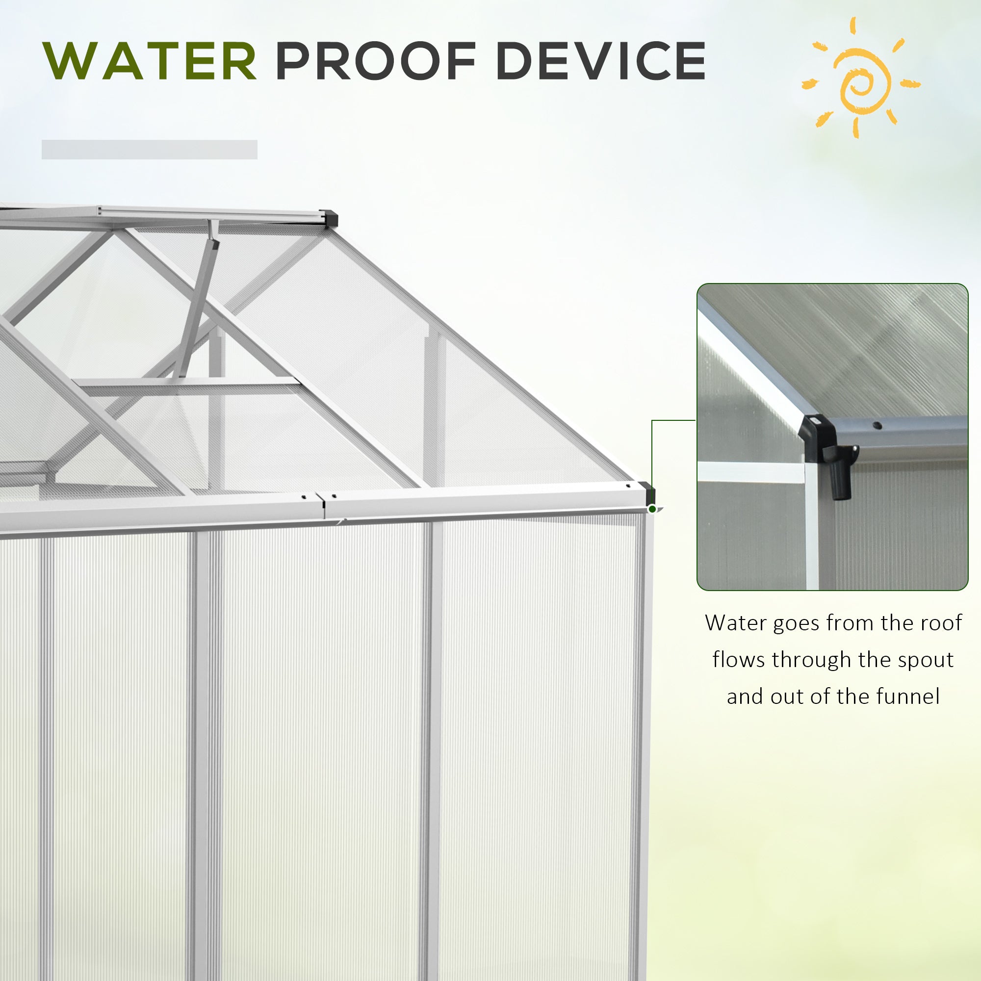 6' x 6' x 6.4' Walk-in Garden Greenhouse - Silver-DECOROLALA