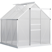 6' x 6' x 6.5' Polycarbonate Walk-in Greenhouse - Clear-DECOROLALA