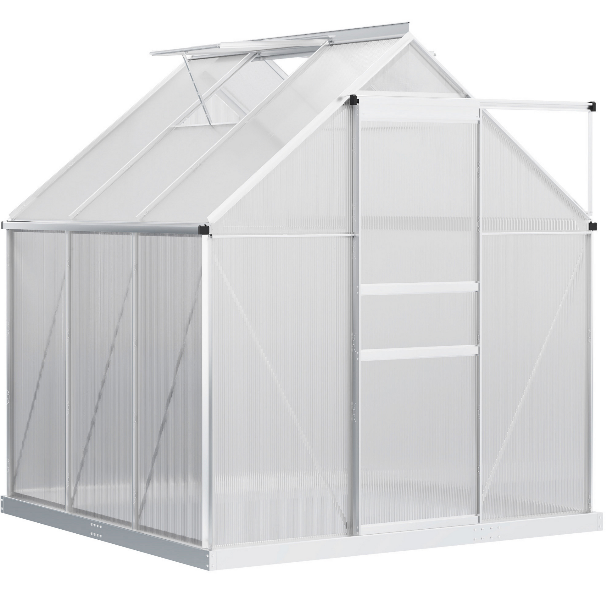 6' x 6' x 6.5' Polycarbonate Walk-in Greenhouse - Clear-DECOROLALA