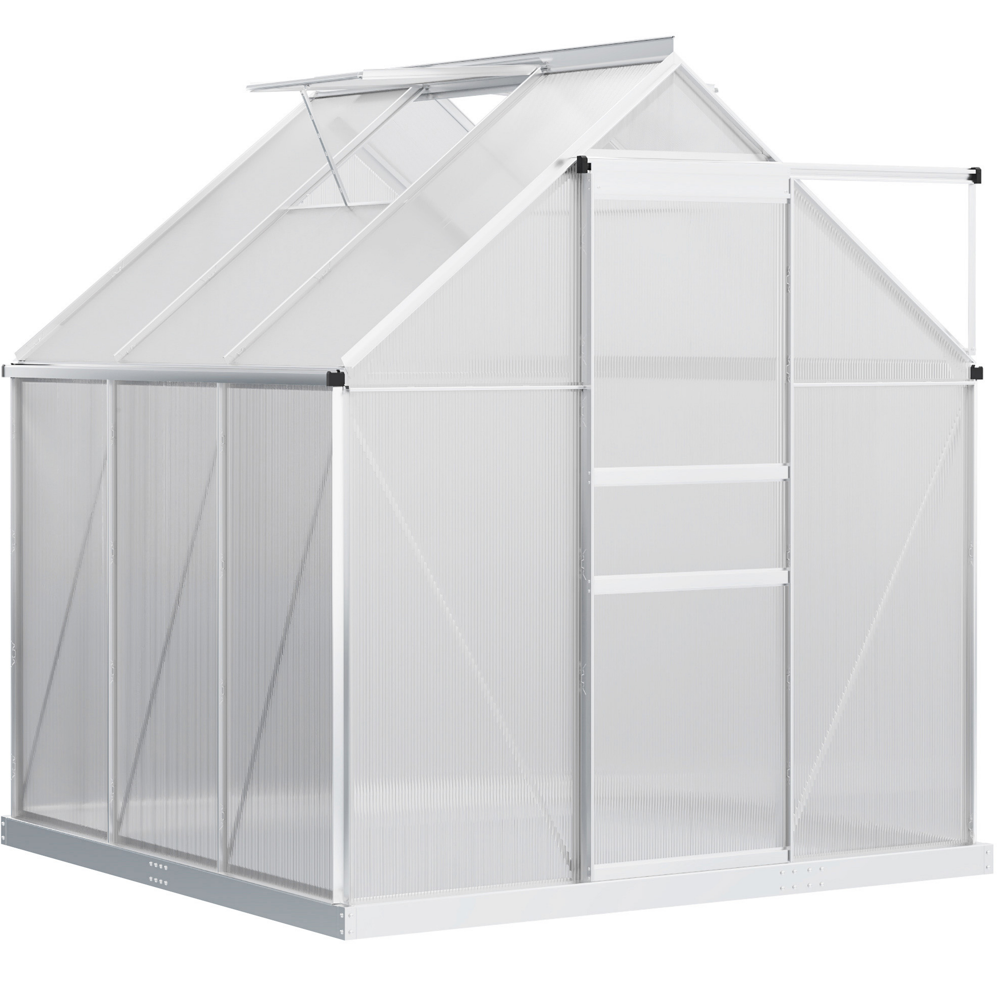 6' x 6' x 6.5' Polycarbonate Walk-in Greenhouse - Clear-DECOROLALA