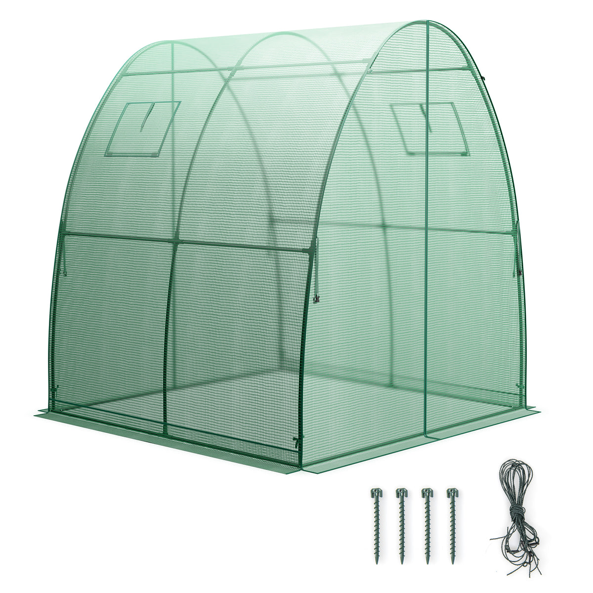 6 x 6 x 6.6 FT Outdoor Wall-in Tunnel Greenhouse-Green-Greenhouses-DECOROLALA