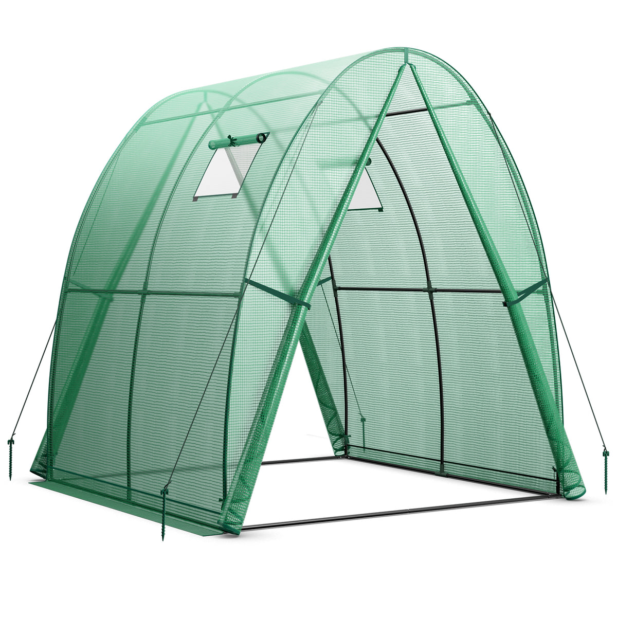 6 x 6 x 6.6 FT Outdoor Wall-in Tunnel Greenhouse-Green-Greenhouses-DECOROLALA