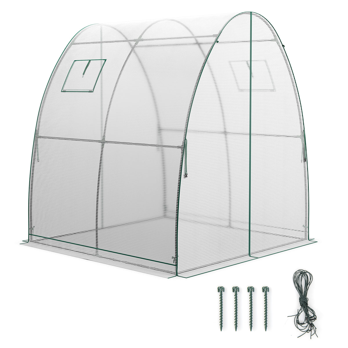 6 x 6 x 6.6 FT Outdoor Wall-in Tunnel Greenhouse-White-Greenhouses-DECOROLALA