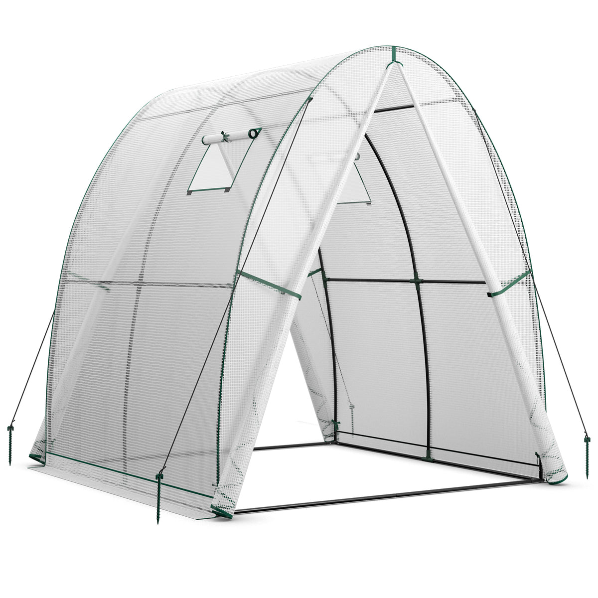 6 x 6 x 6.6 FT Outdoor Wall-in Tunnel Greenhouse-White-Greenhouses-DECOROLALA