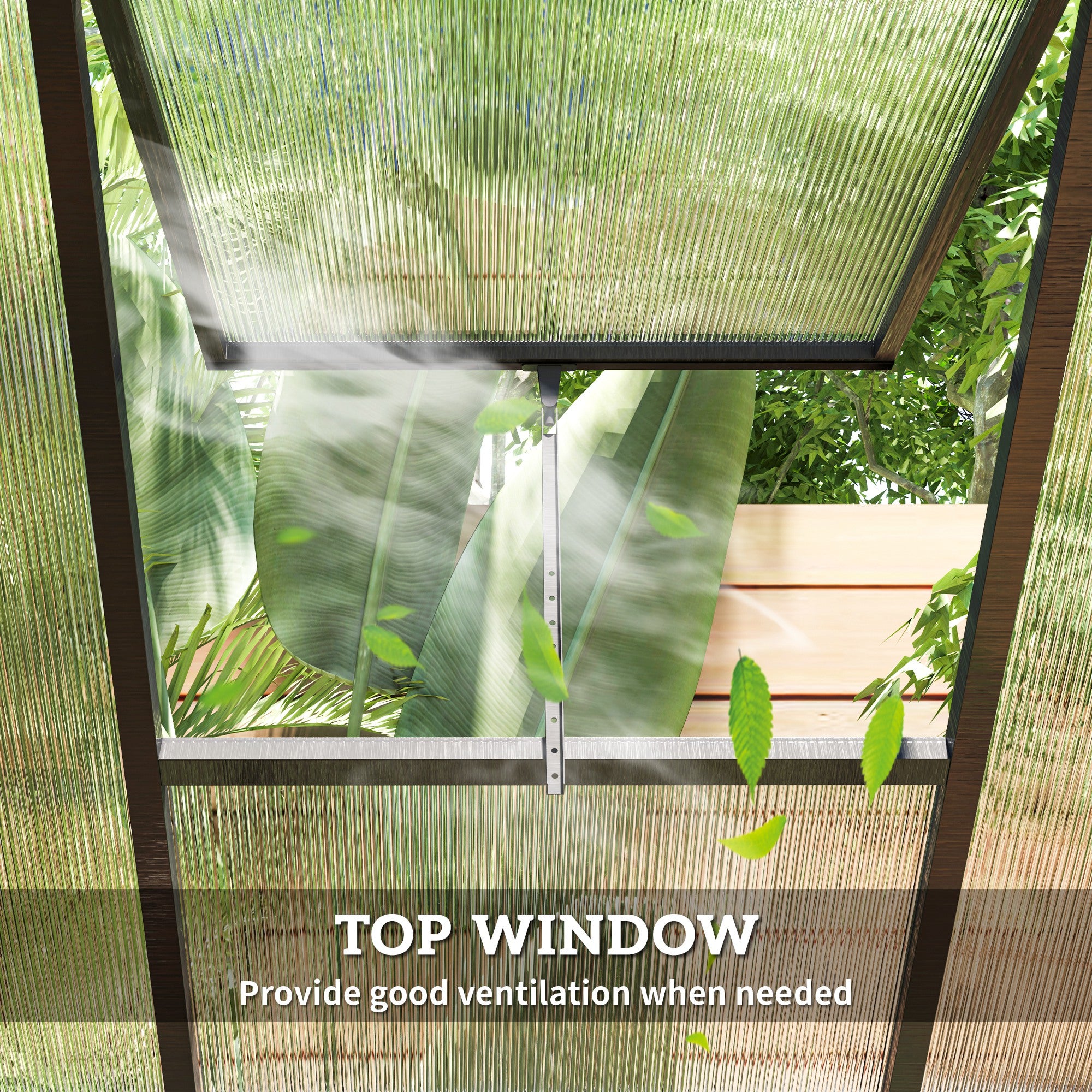6' x 8' Polycarbonate Greenhouse - Charcoal Grey Aluminum Kit-DECOROLALA