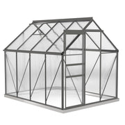 6' x 8' Polycarbonate Greenhouse - Charcoal Grey-DECOROLALA