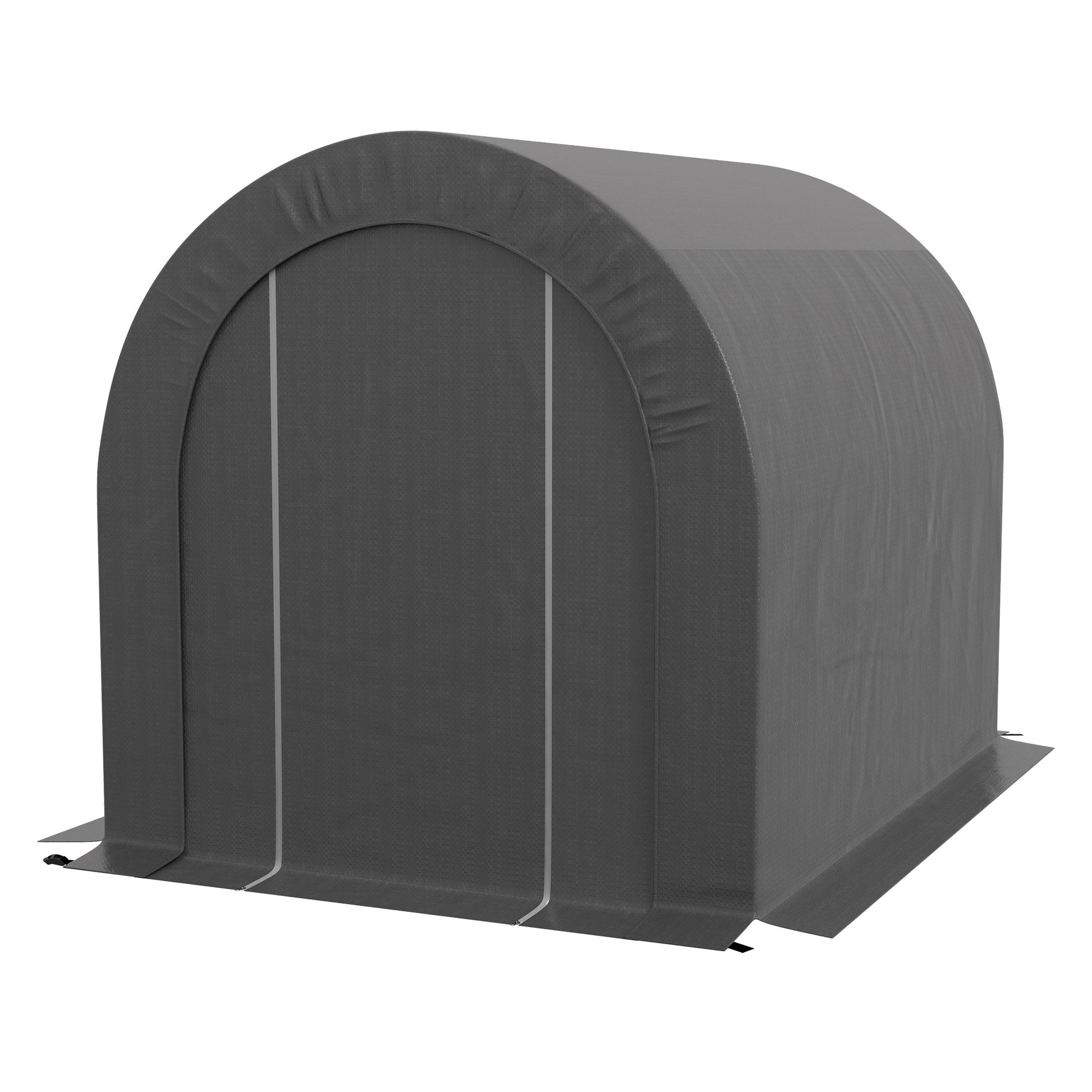 6' x 8' Portable Outdoor Storage Shed - Dark Grey PE Tarp-Patio & Garden > Lawn & Garden > Sheds-DECOROLALA
