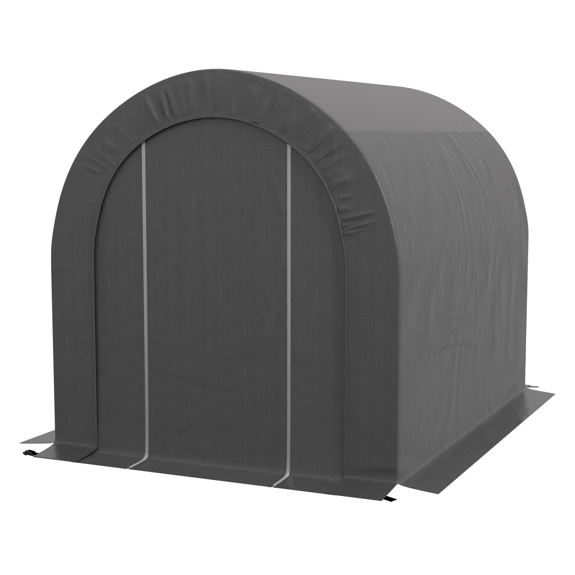 6' x 8' Portable Outdoor Storage Shed - Dark Grey PE Tarp-Patio & Garden > Lawn & Garden > Sheds-DECOROLALA