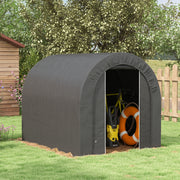 6' x 8' Portable Outdoor Storage Shed - Dark Grey PE Tarp-Patio & Garden > Lawn & Garden > Sheds-DECOROLALA