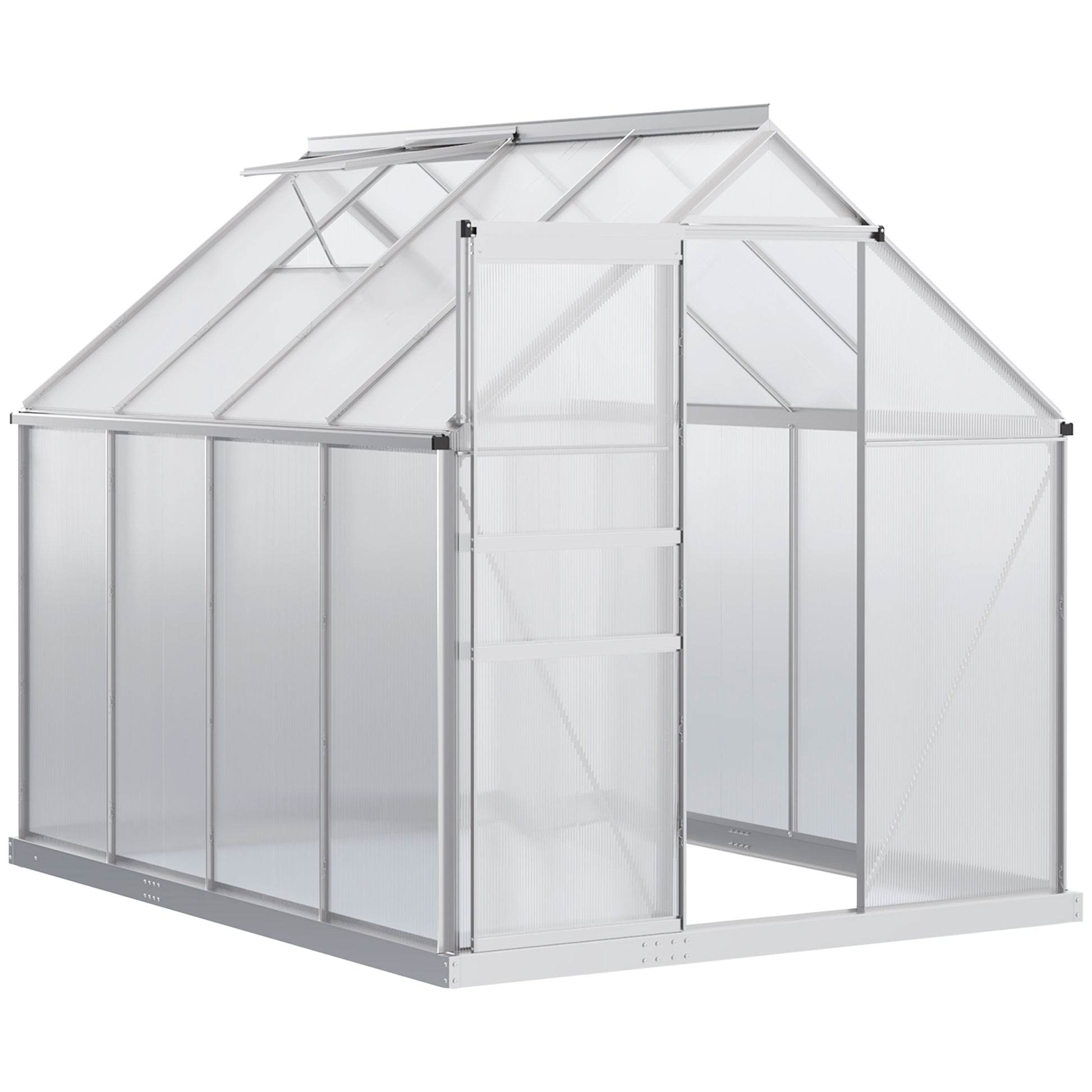 6' x 8' x 6.5' Walk-in Polycarbonate Greenhouse - Clear-DECOROLALA