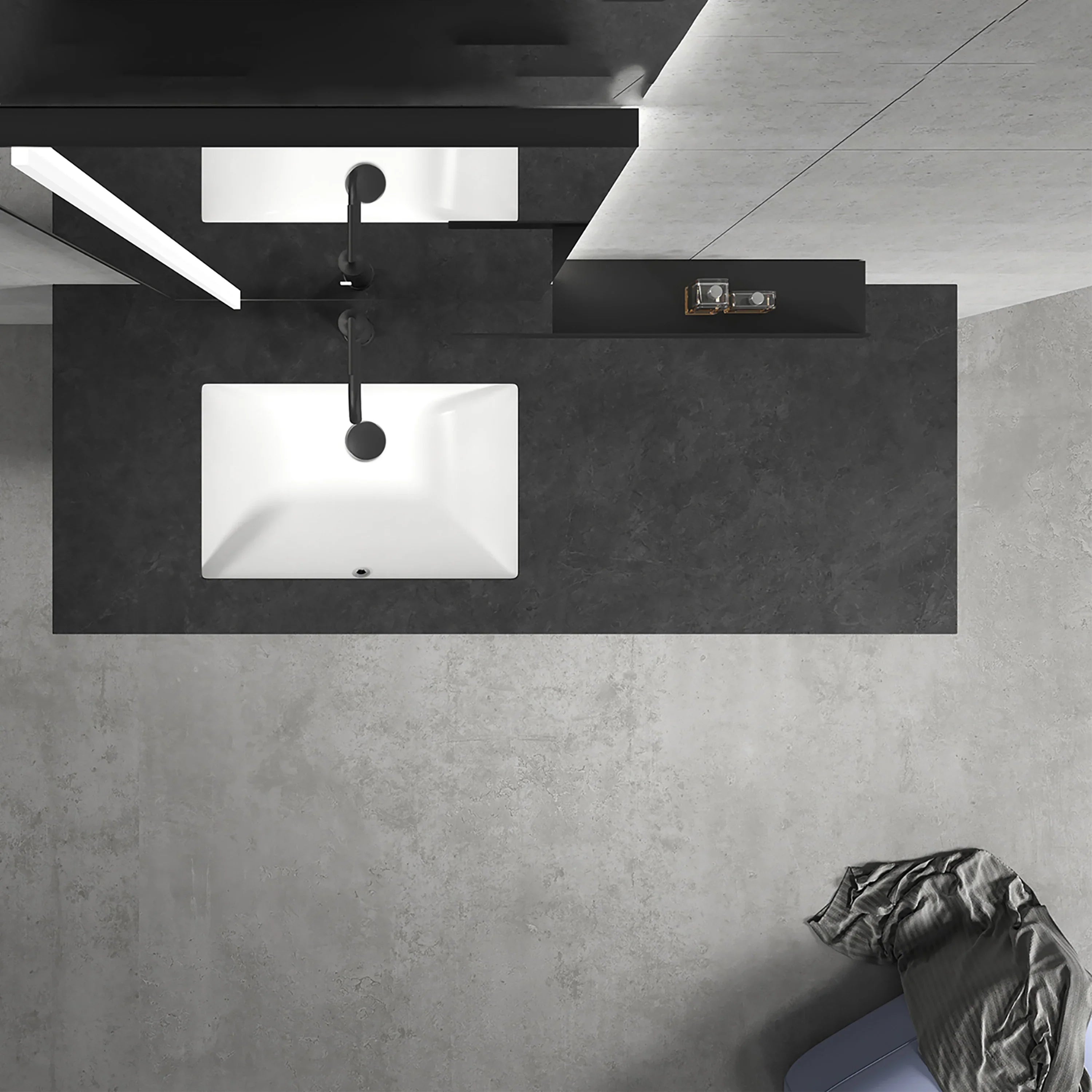 60" Antique Silver Floating Vanity with Dark Ash Sintered Countertop & Seamless Ceramic Sink-Migration_Bathroom Vanities-DECOROLALA