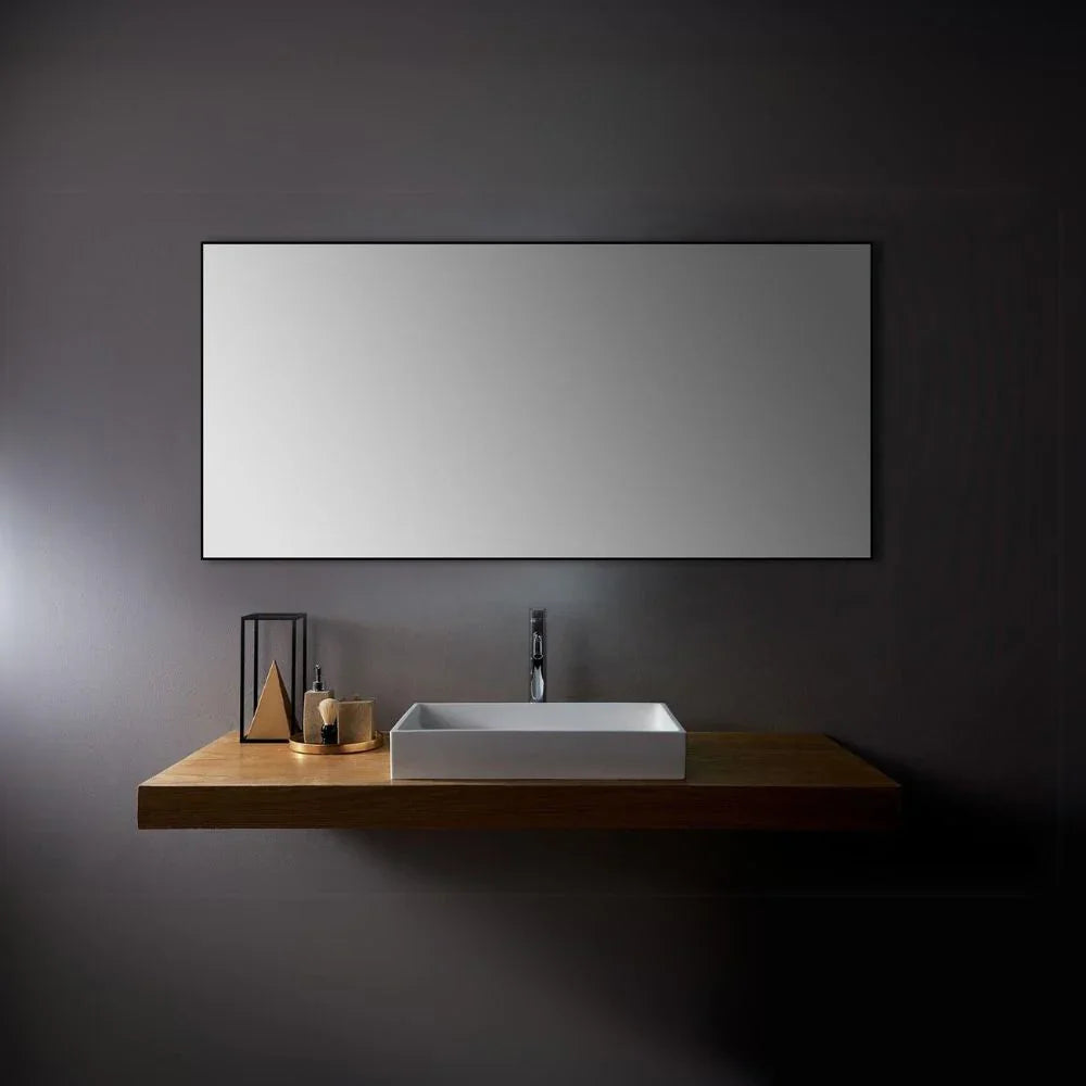 60" Black Aluminum Framed Bathroom Mirror-Migration_Mirrors-DECOROLALA