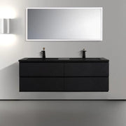 60" Black Wall Mount Bathroom Vanity with Black Engineered Quartz Countertop-Migration_Bathroom Vanities-DECOROLALA