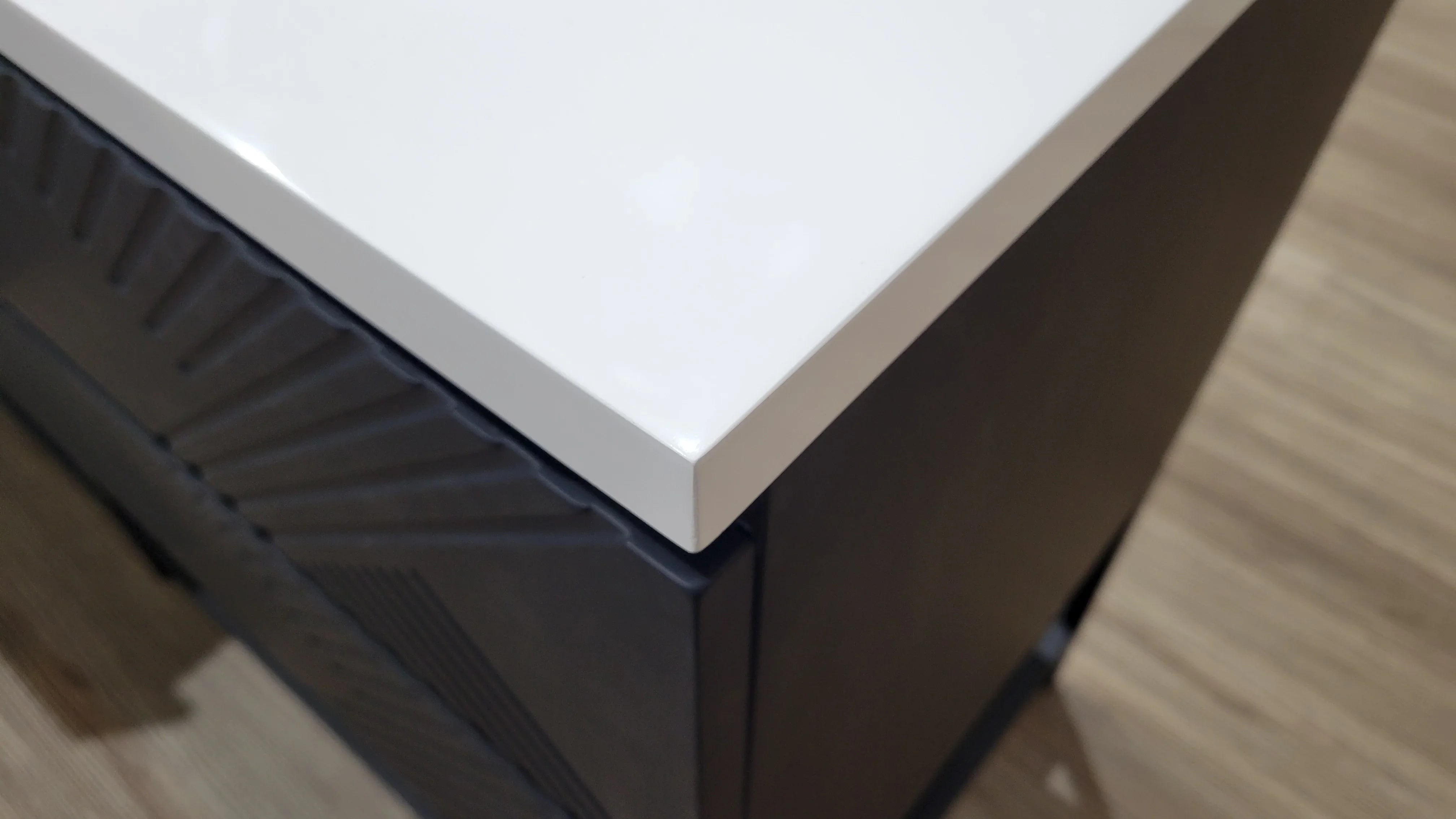 60" Black Wall Mount Bathroom Vanity with White Polymarble Countertop-Migration_Bathroom Vanities-DECOROLALA