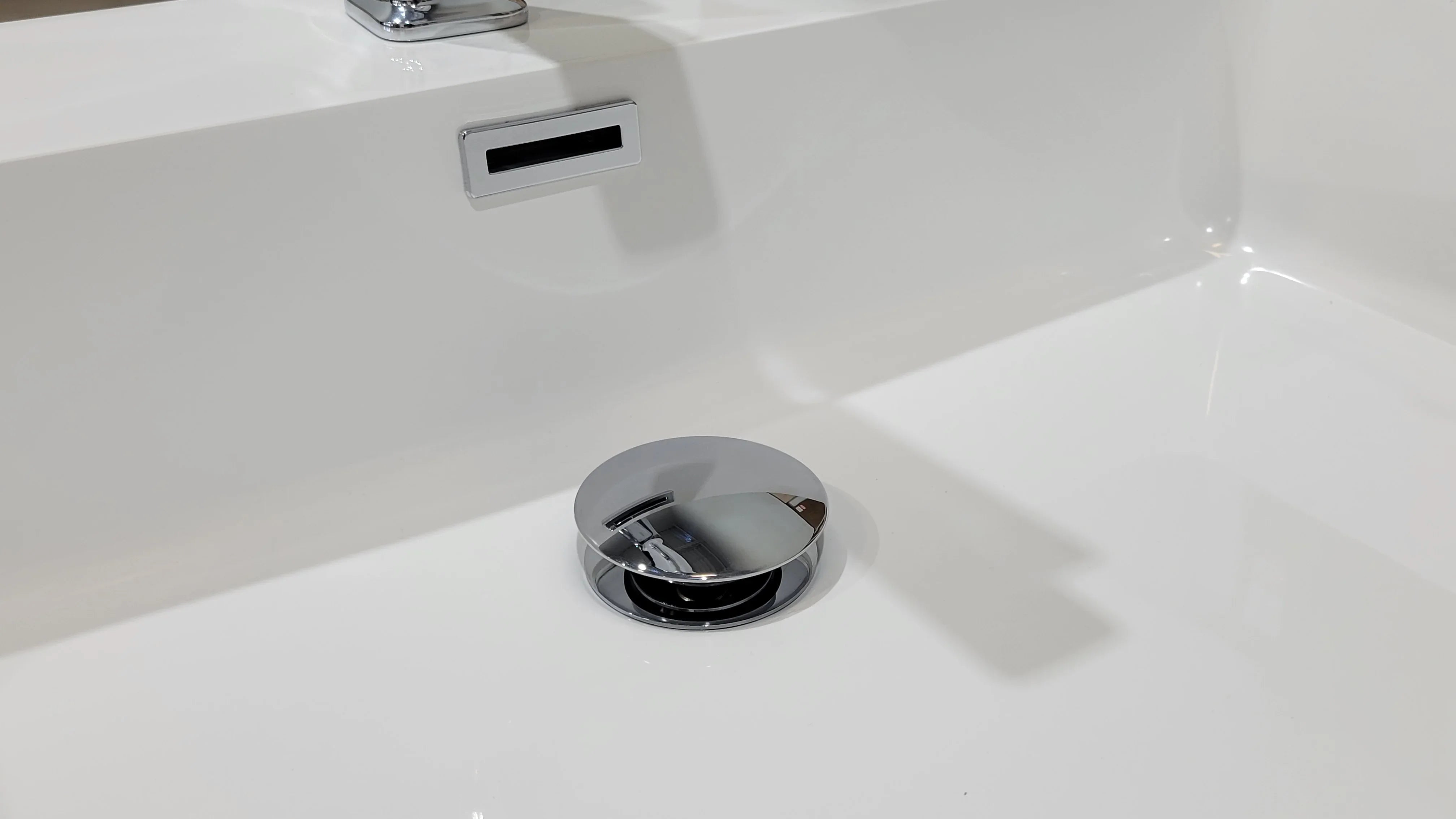 60" Black Wall Mount Bathroom Vanity with White Polymarble Countertop-Migration_Bathroom Vanities-DECOROLALA