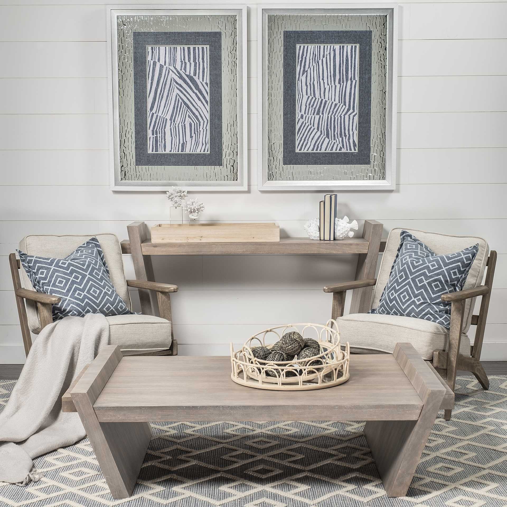 60" Brown Solid Wood Slanted Base Console Table-Console Tables-DECOROLALA