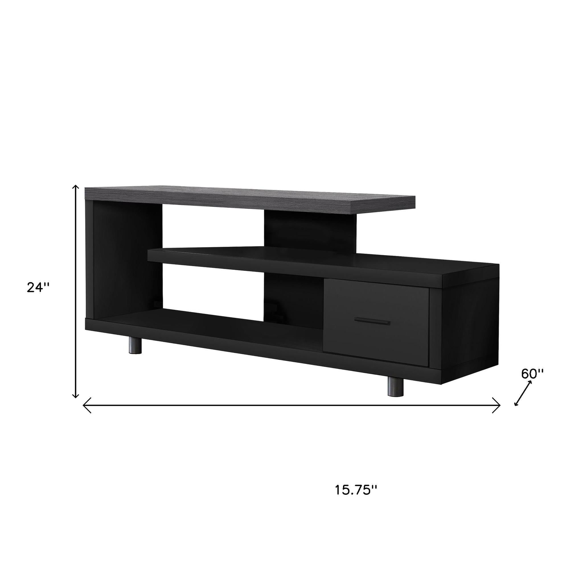 60" Dark Brown Cabinet Enclosed Storage TV Stand-TV Stands-DECOROLALA