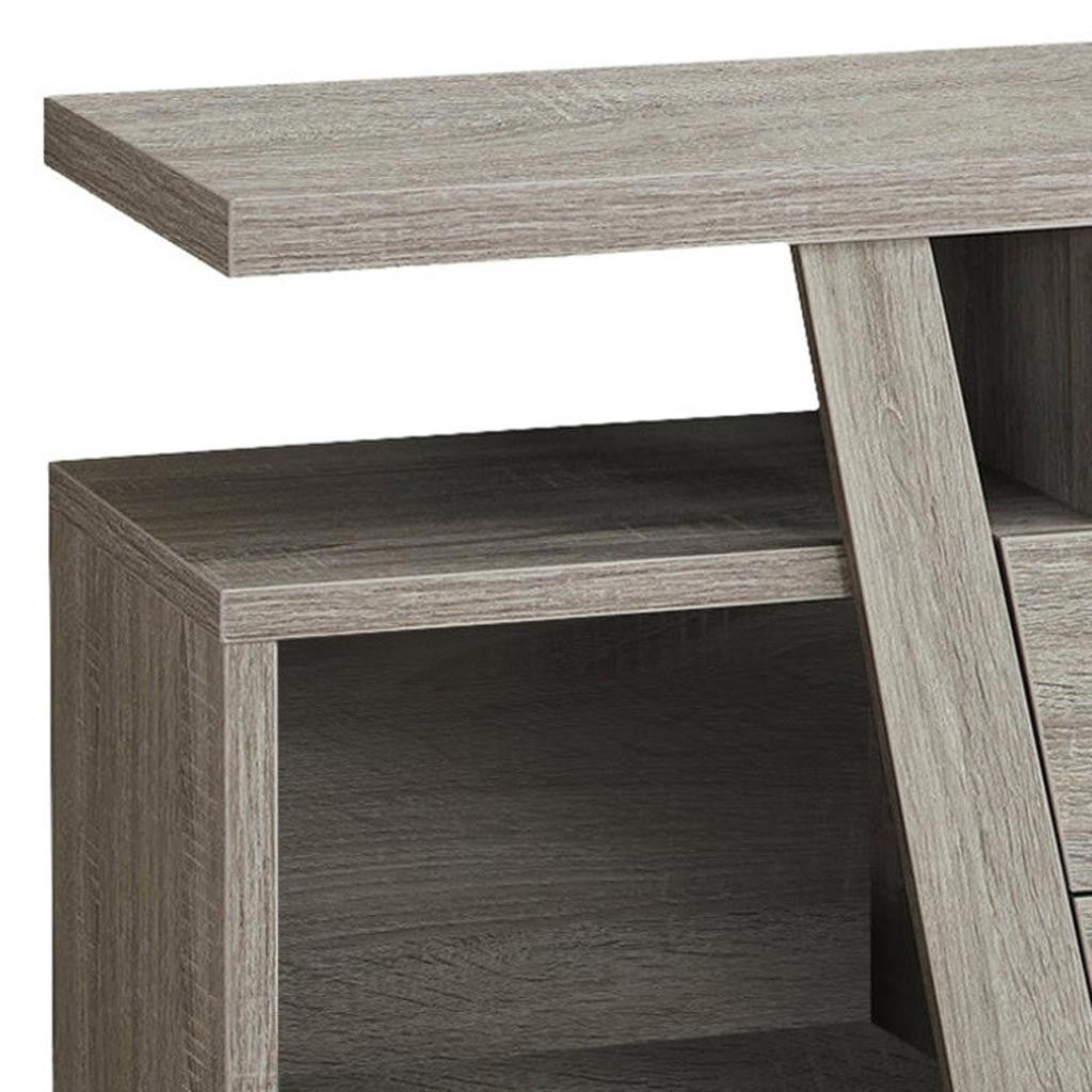 60" Deep Taupe Open Shelving TV Stand-TV Stands-DECOROLALA