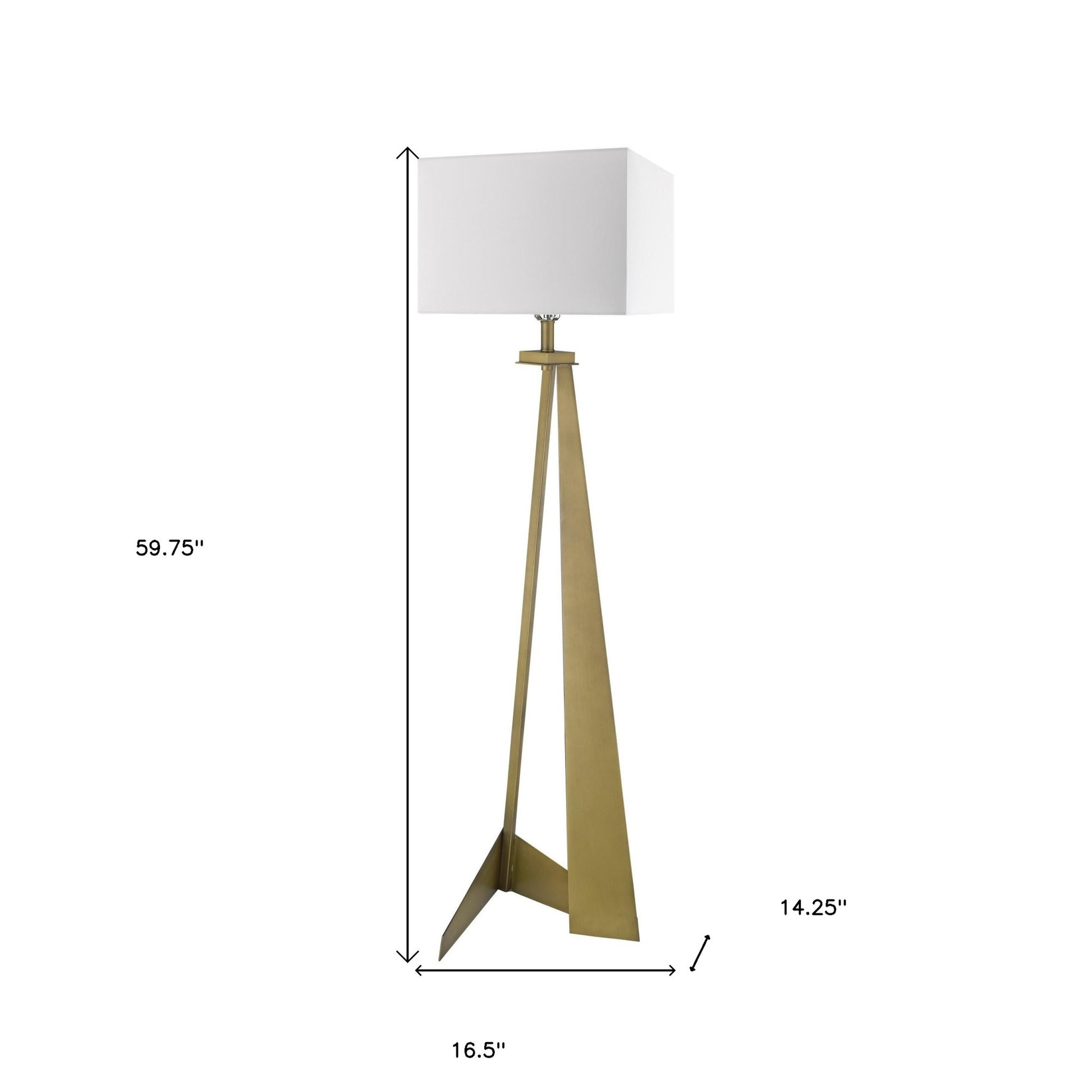 60" Floor Lamp With White Fabric Novelty Shade-Floor Lamps-DECOROLALA
