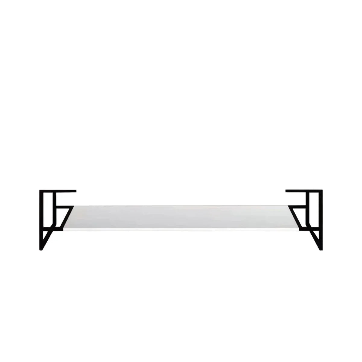 60" Glossy White Open Shelf with Matte Black Frame-Migration_Bathroom Vanities-DECOROLALA
