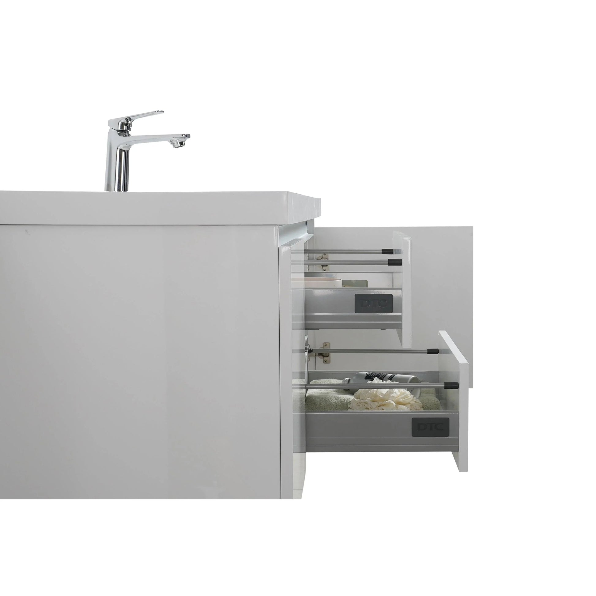 60" Glossy White Wall Mount LED-Glow Bathroom Vanity with White Polymarble Countertop-Migration_Bathroom Vanities-DECOROLALA