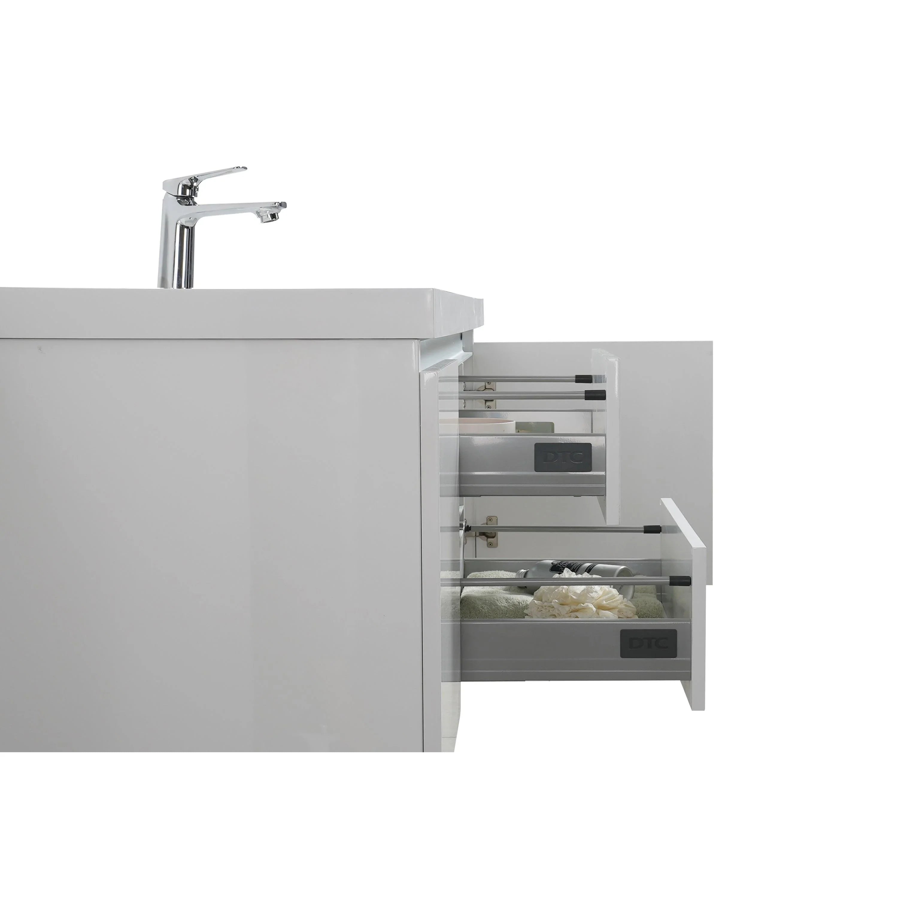 60" Glossy White Wall Mount LED-Glow Bathroom Vanity with White Polymarble Countertop-Migration_Bathroom Vanities-DECOROLALA