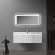 60" Glossy White Wall Mount LED-Glow Bathroom Vanity with White Polymarble Countertop-Migration_Bathroom Vanities-DECOROLALA