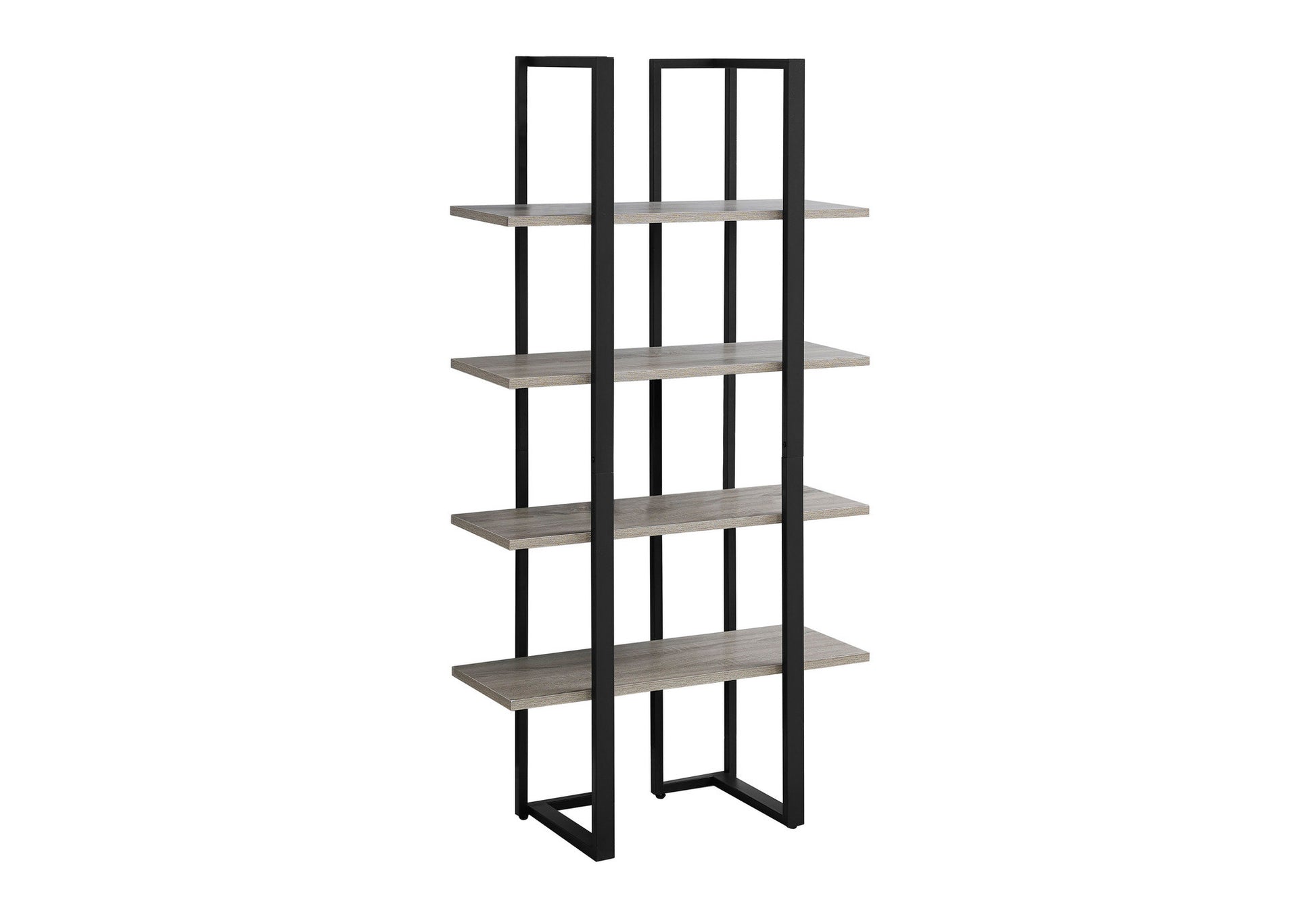 60" Gray And Black Wood And Metal End Table-End-Side Tables-DECOROLALA