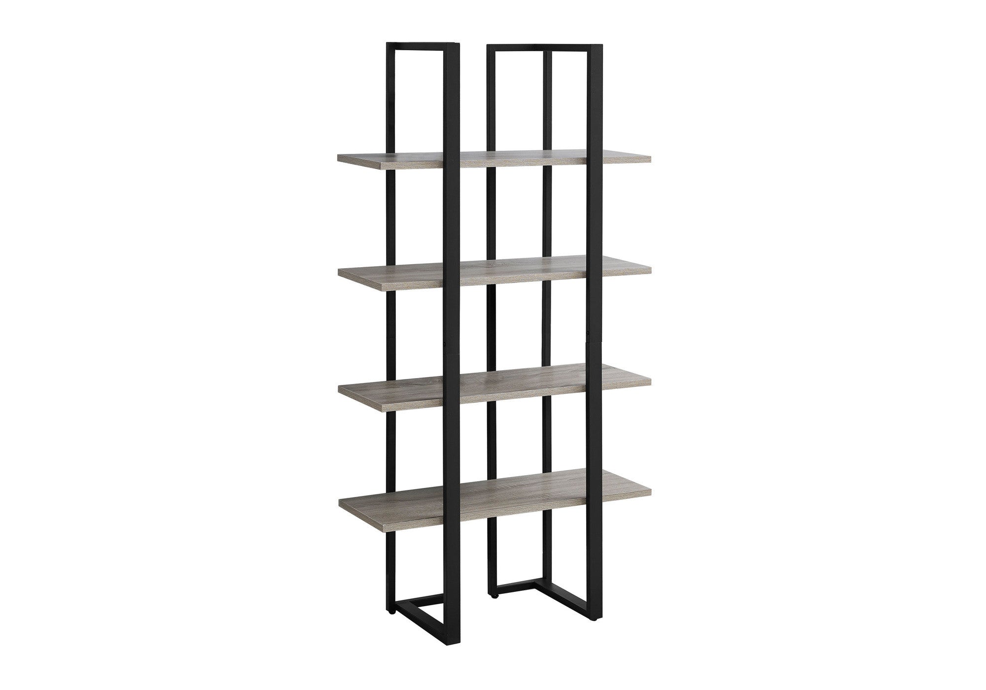 60" Gray And Black Wood And Metal End Table-End-Side Tables-DECOROLALA
