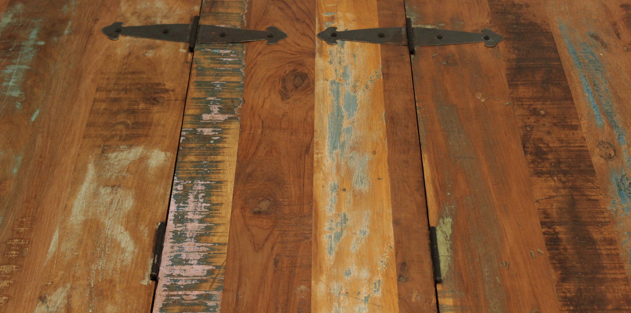 60" Green and Brown Solid Wood Distressed Lift Top Solid Coffee Table-Coffee Tables-DECOROLALA