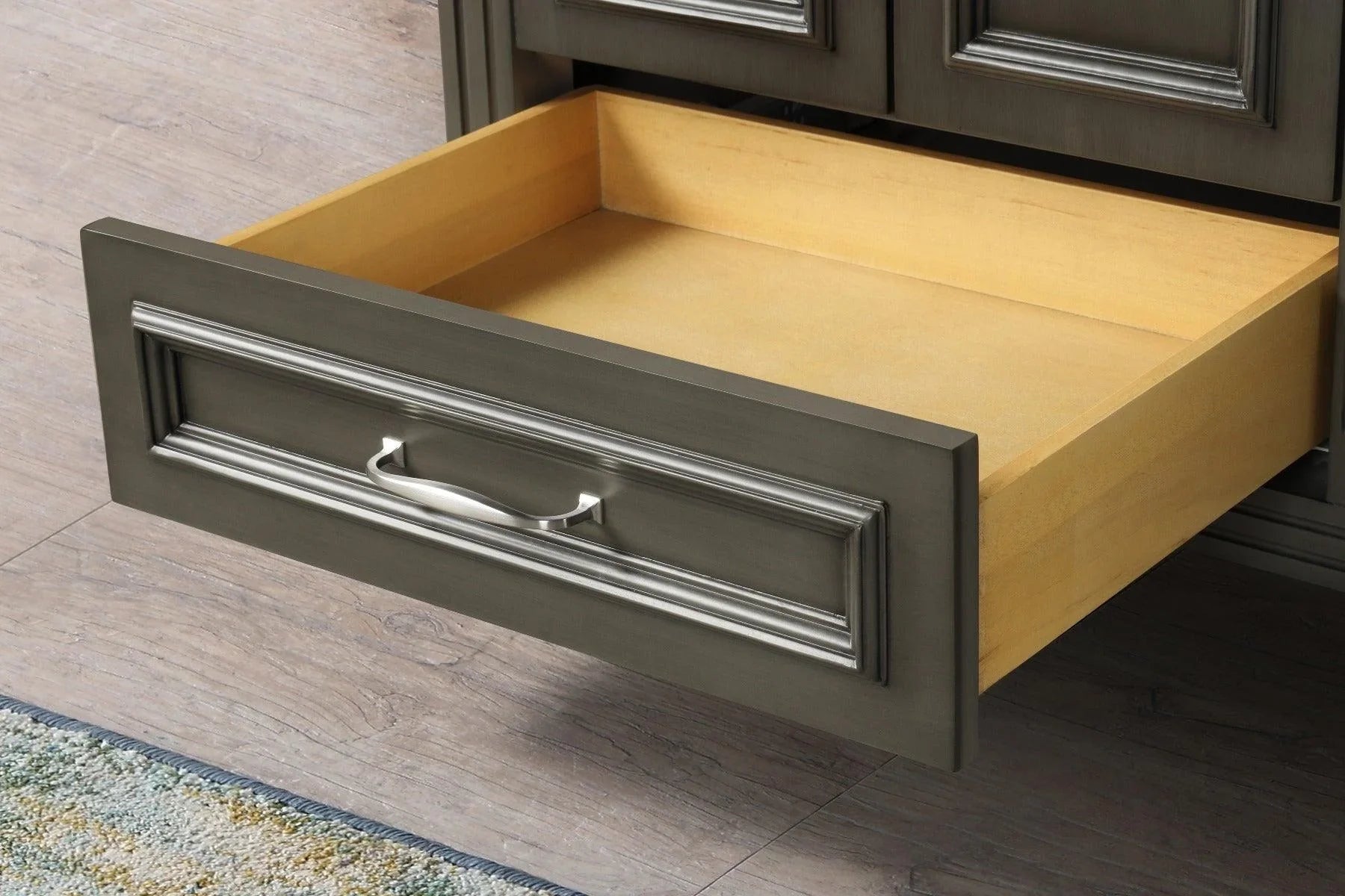 60" Grey Freestanding Double Sink Bathroom Vanity with Carrera Marble Countertop Amanda-Migration_Bathroom Vanities-DECOROLALA