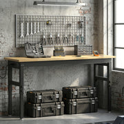 60" Heavy Duty Workbench - 2000 lbs Capacity Rubberwood Top-Home Improvement > Tools > Tool Organizers-DECOROLALA