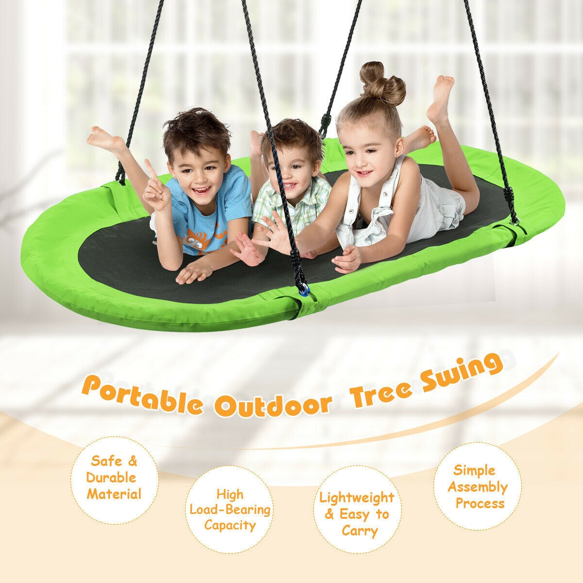 60 Inch Saucer Surf Outdoor Adjustable Swing Set